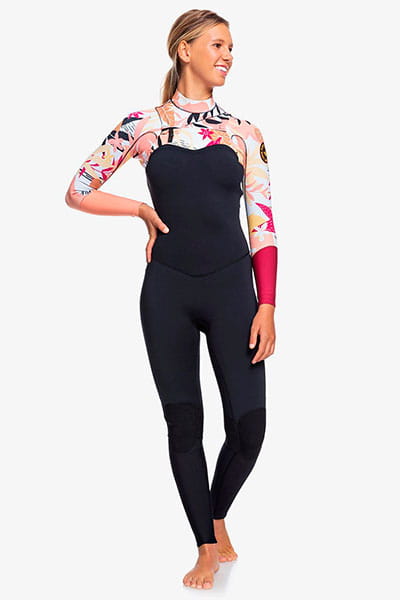 фото Женский гидрокостюм с молнией на груди roxy 3/2mm pop surf