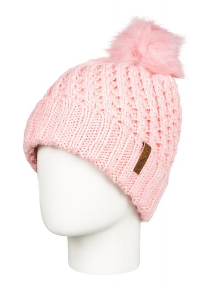 Детская шапка с помпоном Roxy Blizzard розового цвета