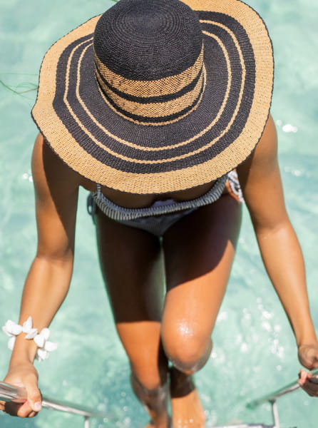 Женская соломенная Шляпа Salt Water Happiness Roxy. Цвет: бежевый,черный