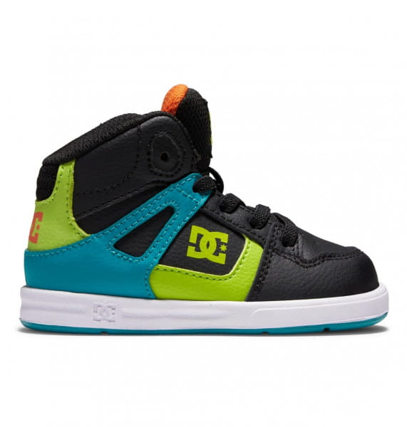 Детские Высокие Кеды кроссовки DC Pure Hi Shoes. Цвет: черный,зеленый,голубой