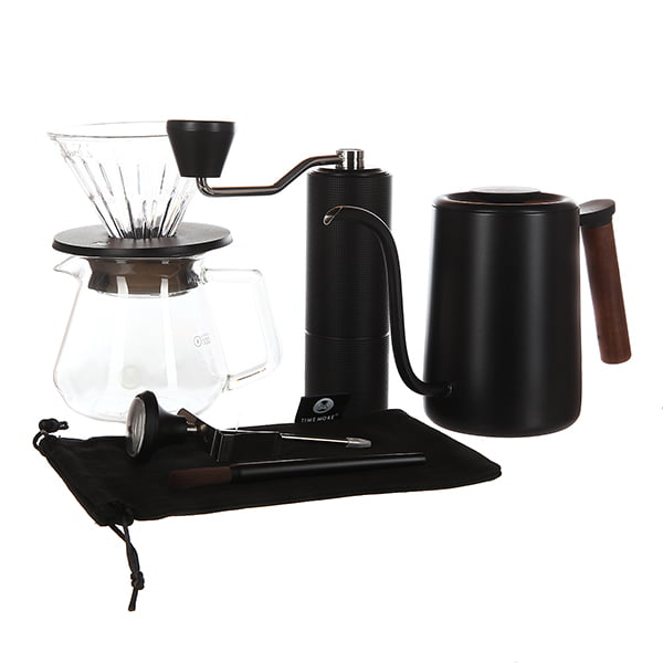 Hабор для заваривания кофе Timemore C3 PourOver Set (Fish Youth), черный