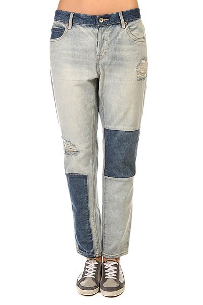 фото Джинсы прямые женские roxy rider patch pant light blue