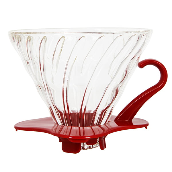 Воронка Hario VDG-02R V60 Glass Dripper 02 Red, стеклянная