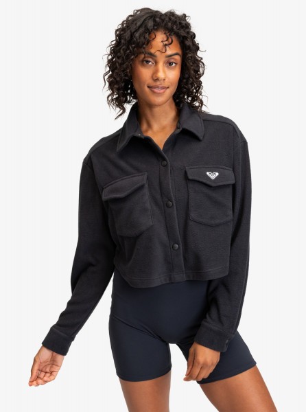 Спортивная женская куртка-рубашка Waves Of Warmth Roxy ERJPF03161, размер L, цвет anthracite