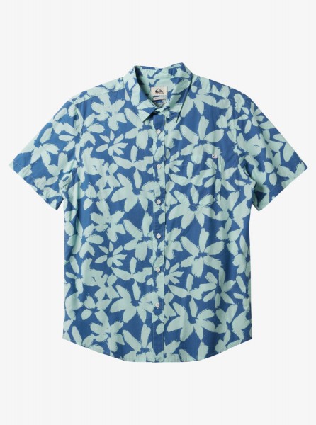 Мужская рубашка с коротким рукавом Apero Organic Classic QUIKSILVER AQYWT03314, размер S, цвет monaco blue aop bett