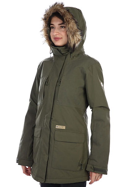 Женская Сноубордическая Куртка Panoramic DC Shoes EDJTJ03032, размер XS, цвет зеленый - фото 3