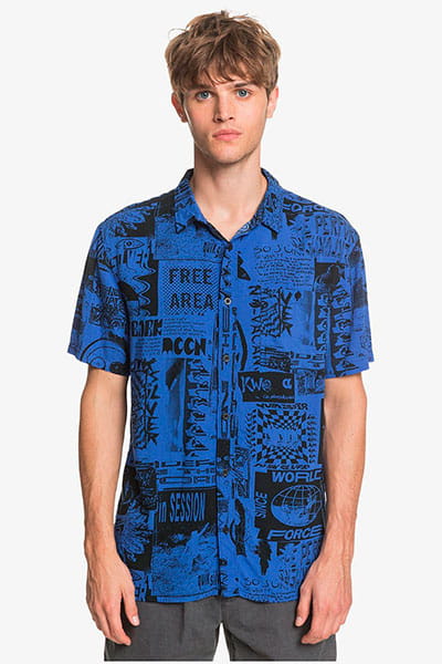 Мужская Рубашка С Коротким Рукавом Fluid Geo QUIKSILVER EQYWT03955, размер XL, цвет синий - фото 1