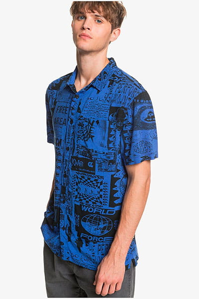Мужская Рубашка С Коротким Рукавом Fluid Geo QUIKSILVER EQYWT03955, размер XL, цвет синий - фото 2