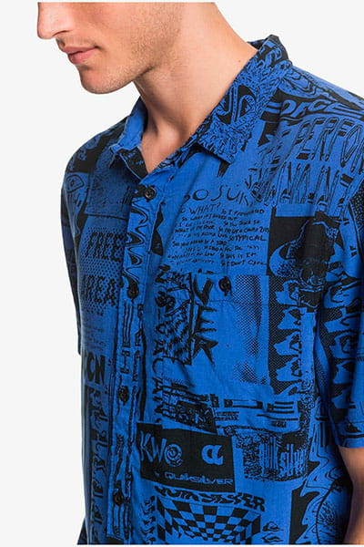 Мужская Рубашка С Коротким Рукавом Fluid Geo QUIKSILVER EQYWT03955, размер XL, цвет синий - фото 3
