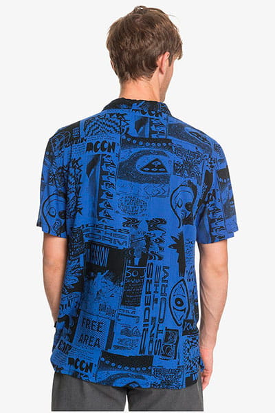 Мужская Рубашка С Коротким Рукавом Fluid Geo QUIKSILVER EQYWT03955, размер XL, цвет синий - фото 6