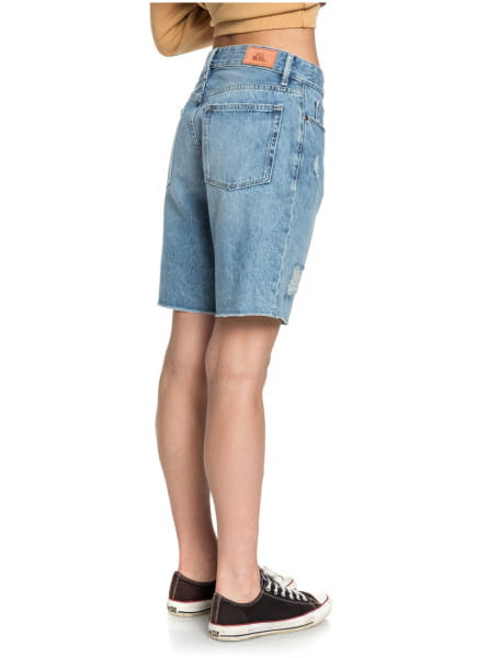 фото Женские широкие джинсовые шорты quiksilver womens