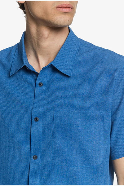 Мужская Рубашка С Коротким рукавом Quiksilver Waterman Tech Tides Upf 30 QUIKSILVER EQMWT03225, размер L, цвет синий - фото 2