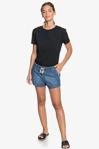 Женские джинсовые шорты Go To The Beach Roxy ERJDS03213, размер XS, цвет синий - фото 4