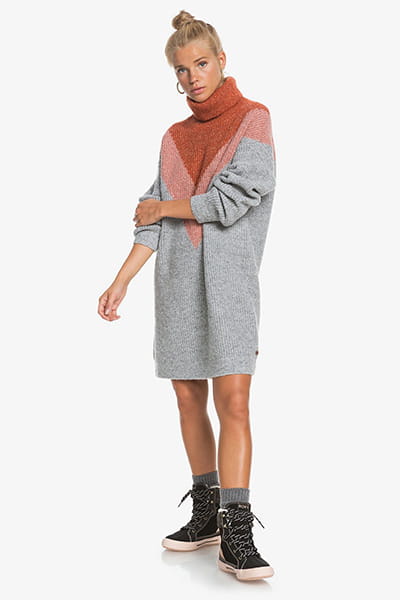 Женское платье-свитер оверсайз Juniper Hills Roxy ERJKD03340, размер XS, цвет серый - фото 5