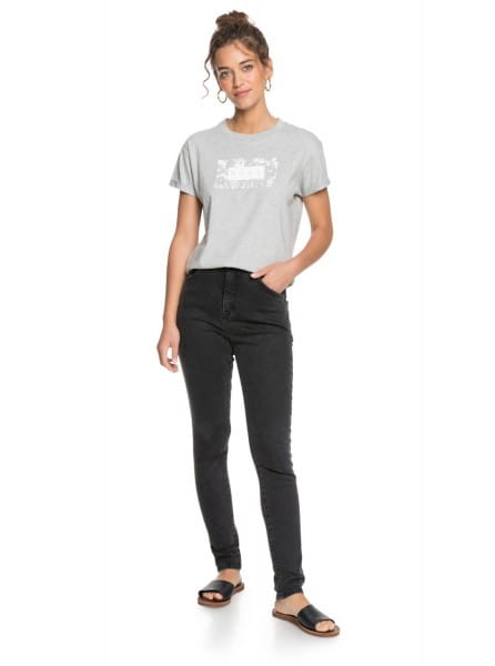 Женская футболка Epic Afternoon Roxy ERJZT05044, размер XS, цвет серый - фото 3