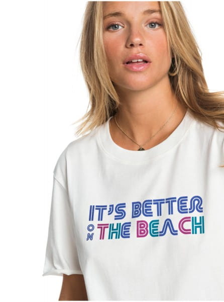 Женская футболка POP Surf Roxy ERJZT05066, размер XS, цвет белый - фото 3