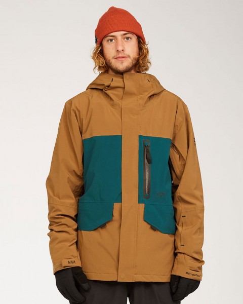 Водостойкая Мужская Куртка Adventure Division Delta Stx Billabong U6JM21-BIF0, размер S, цвет коричневый