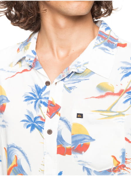 Мужская Рубашка С Коротким Рукавом Sun Damage QUIKSILVER EQYWT04053, размер S, цвет белый - фото 2