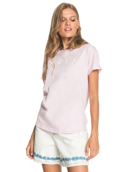Женская футболка Epic Afternoon Word A Roxy ERJZT05151, размер XS, цвет розовый - фото 1