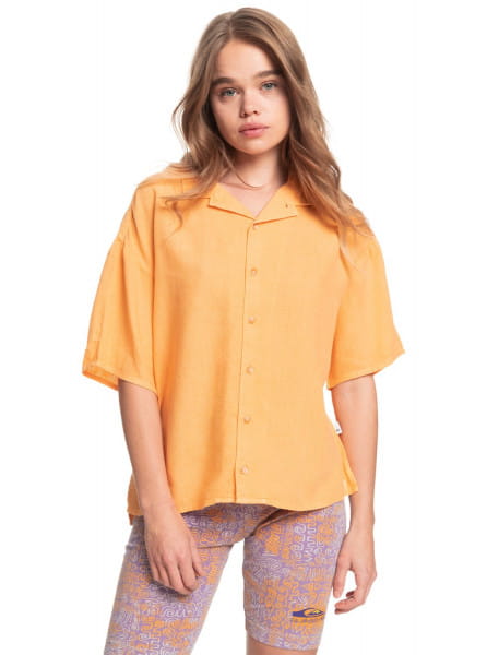 Женская Рубашка С Коротким Рукавом Surf Camp QUIKSILVER EQWWT03052, размер XL, цвет оранжевый