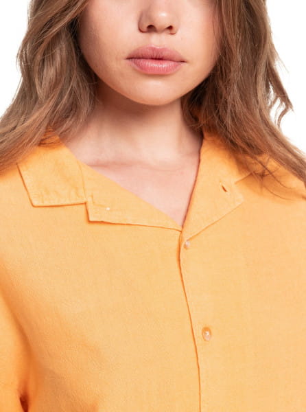 Женская Рубашка С Коротким Рукавом Surf Camp QUIKSILVER EQWWT03052, размер XL, цвет оранжевый - фото 3