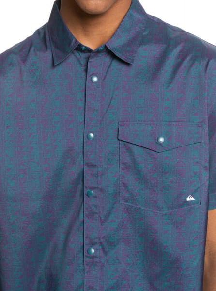 Мужская Рубашка С Коротким Рукавом Doldrums QUIKSILVER EQYWT04162, размер M, цвет синий - фото 3
