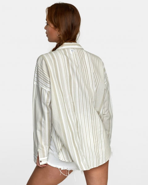 фото Женская рубашка оверсайз с длинными рукавами habit rvca