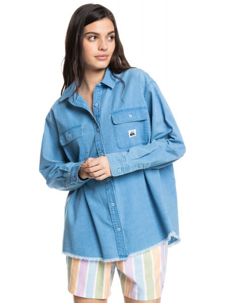 Рубашка С Длинным Рукавом X-Boyfriends QUIKSILVER EQWWT03074, размер L, цвет синий