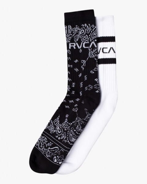 Мужские Высокие Носки Bandana 2 Pack RVCA Z5SORH-RVF1, размер U, цвет черный