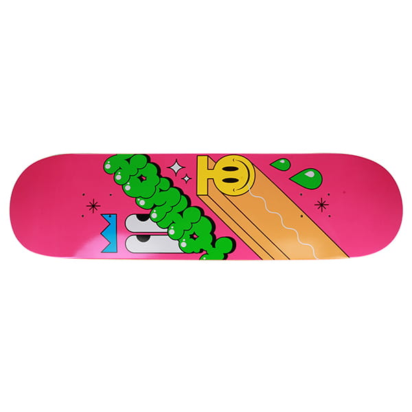 Дека для скейтборда Acid team, цвет pink-green, размер 8.125x32, конкейв Юнион - фото 1