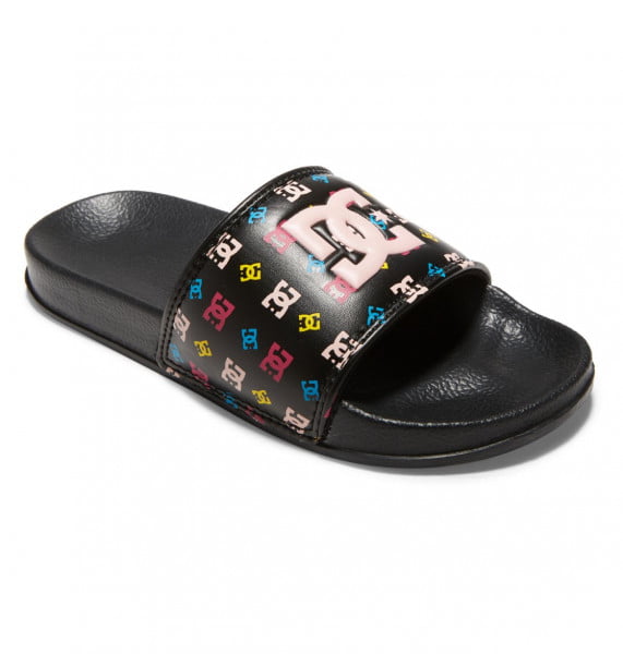 Детские сланцы DC Slides DC Shoes ADGL100012, размер 11M, цвет black/pink/crazy pin