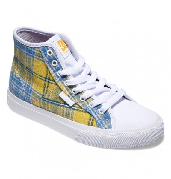 фото Высокие кеды кроссовки dc manual white/plaid dc shoes