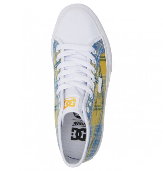 фото Высокие кеды кроссовки dc manual white/plaid dc shoes