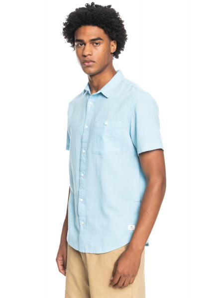 фото Мужская рубашка с коротким рукавом quiksilver time box airy blue