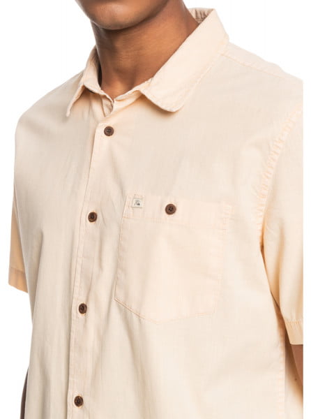 фото Рубашка с коротким рукавом quiksilver bolam almond cream