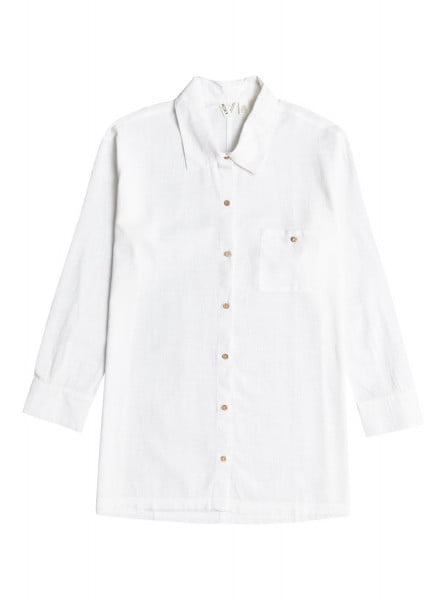 Женское платье-рубашка Easy Relax Roxy ERJX603285, размер L, цвет bright white - фото 5