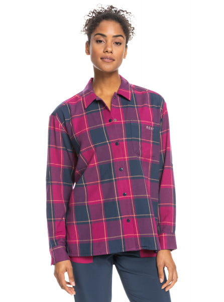 Рубашка Move Your Shoulders Roxy ERJWT03534, размер L, цвет boysenberry plaid pa