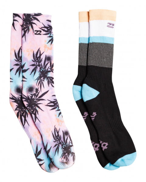 Мужские носки (2 пары) Tie Dye Billabong C5SO09-BIP2, размер U, цвет multi - фото 1