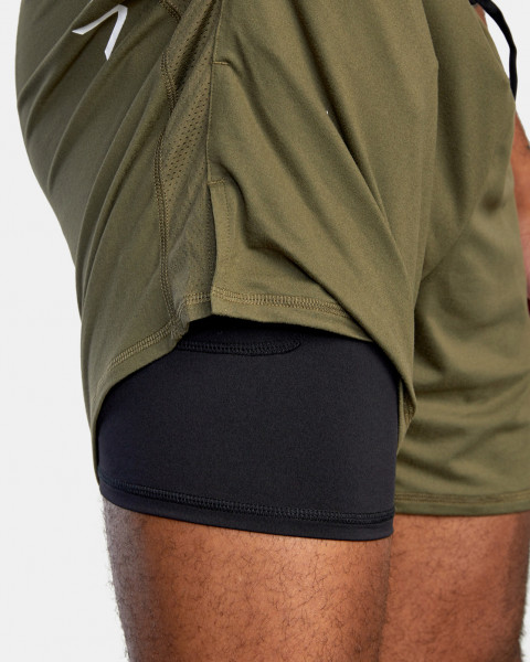 ШОРТЫ SPORT VENT SHORT RVCA D4WKMC-RVS2, размер S, цвет оливковый - фото 5