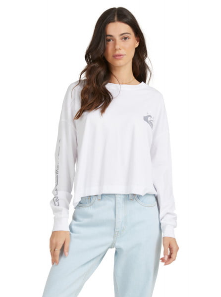 Оверсайз лонгслив из органического хлопка Quiksilver Womens Oversized Crop QUIKSILVER EQWZT03045, размер L, цвет wbb0