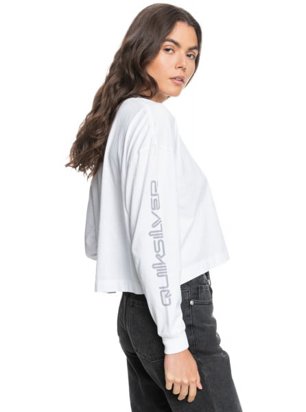 фото Оверсайз лонгслив из органического хлопка quiksilver womens oversized crop