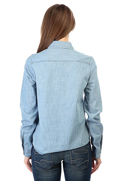 Джинсовая женская рубашка Save Me с длинным рукавом Roxy ERJWT03062, размер S, цвет синий - фото 3