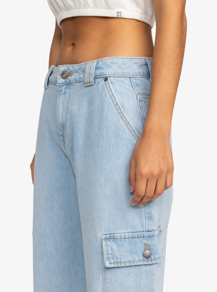 Женские джинсы-карго Modern Vibe Mid Roxy ERJDP03298, размер 25, цвет светло-голубой - фото 3