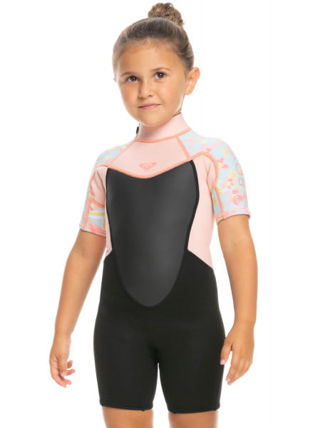Короткий детский гидрокостюм с коротким рукавом и спинной молнией 2/2mm Prologue (2-7 лет) Roxy ERLW503005, размер 2G, цвет tanager tur tw flora - фото 4