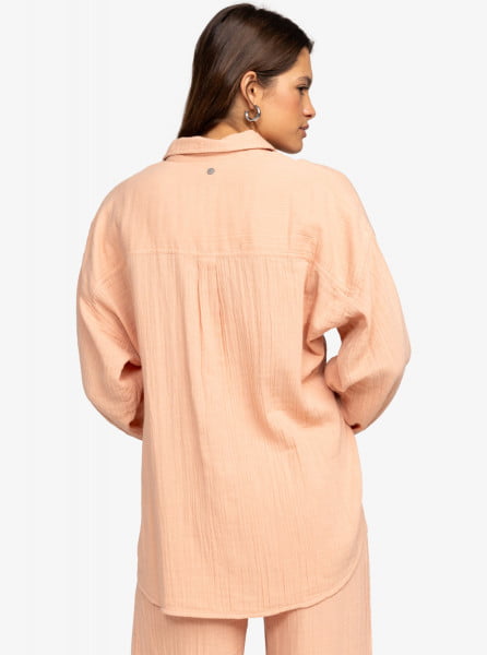 Женская рубашка с длинным рукавом Morning Time Roxy ERJWT03613, размер L, цвет оранжевый - фото 4