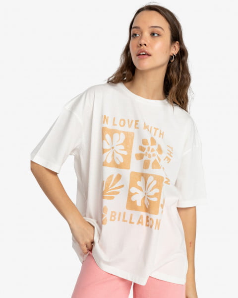 Женская футболка In Love With The Sun Billabong EBJZT00234, размер L/12, цвет белый - фото 1