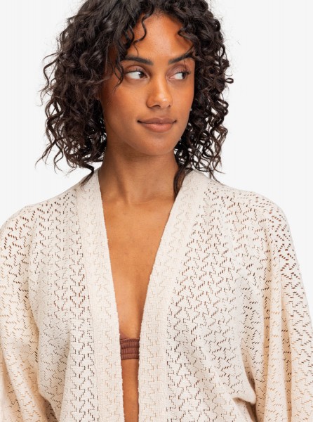 Пляжные женский халат-кимоно Fun Swell Roxy ERJX603398, размер M/L, цвет tapioca - фото 3