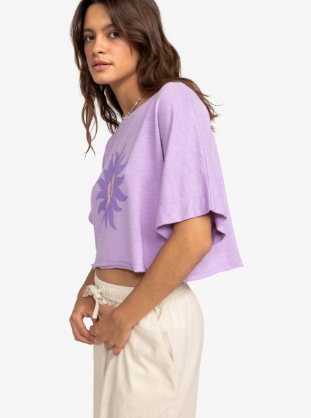 Женская футболка «оверсайз» Tiki & Surf Roxy ERJZT05673, размер L, цвет crocus petal - фото 2