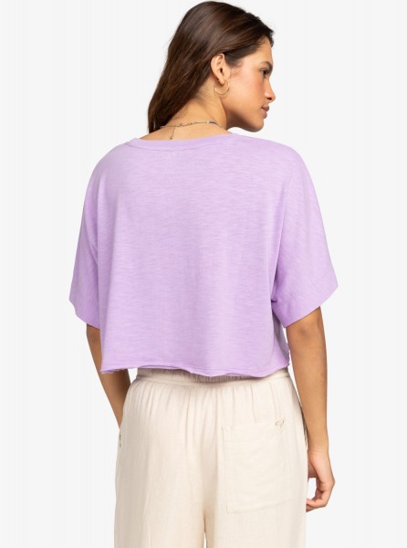 Женская футболка «оверсайз» Tiki & Surf Roxy ERJZT05673, размер L, цвет crocus petal - фото 4