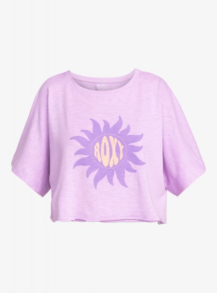 Женская футболка «оверсайз» Tiki & Surf Roxy ERJZT05673, размер L, цвет crocus petal - фото 5